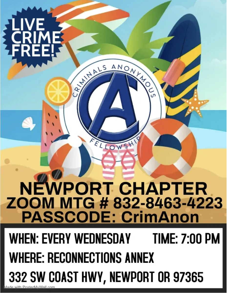 You are currently viewing CA – Crim-Anon – Criminals Anonymous Fellowship – Lincoln County Newport Oregon Meeting – Wednesdays